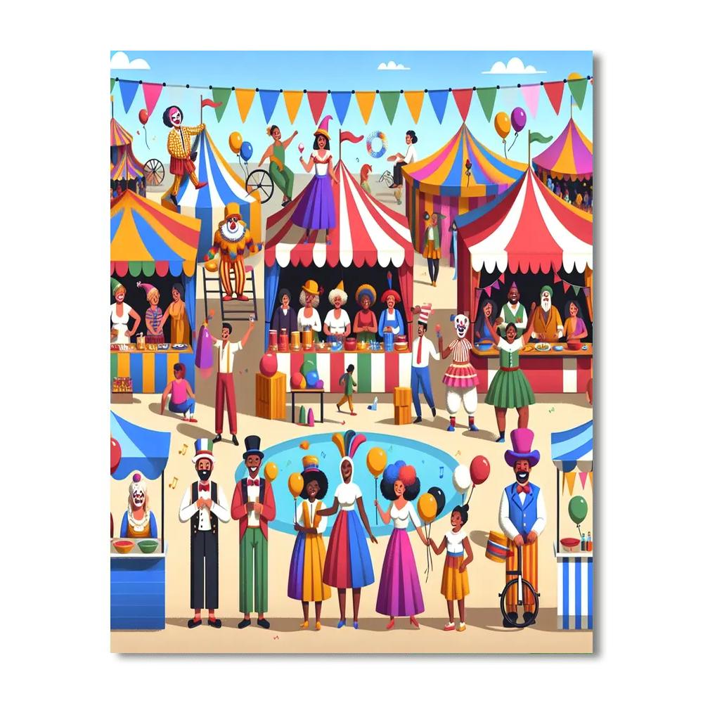 Merry Market Carnival Painting By Numbers Kit