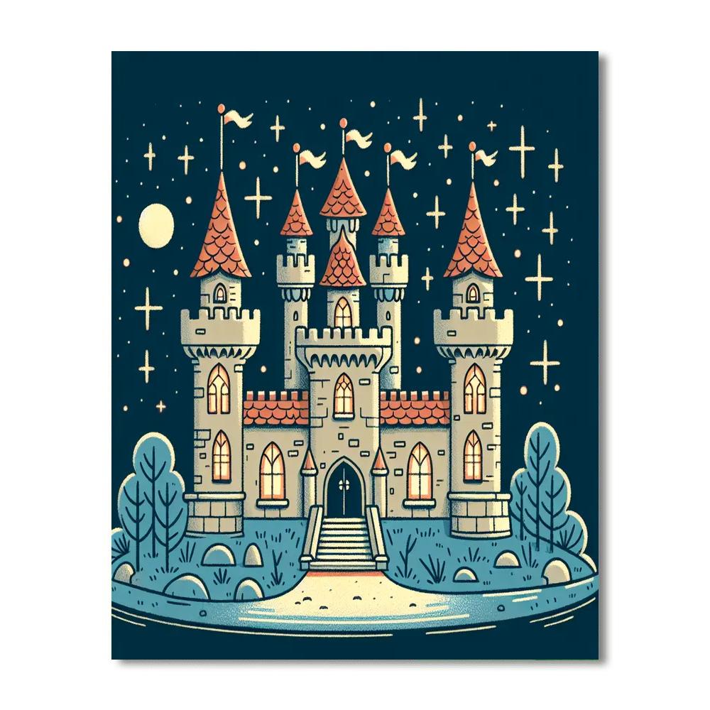 Magical Starry Castle Paint By Numbers Art