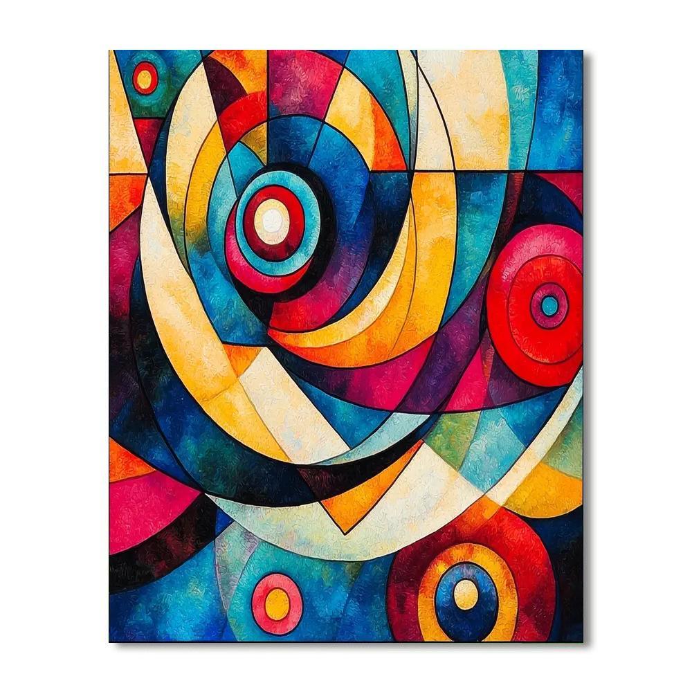 Wassily Kandinsky Inspired Kandinsky's Energetic Kaleidoscope  DIY Paint By Numbers