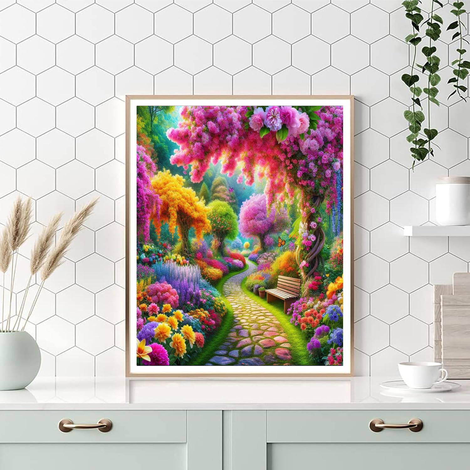 Floral Garden Pathway Paint By Number