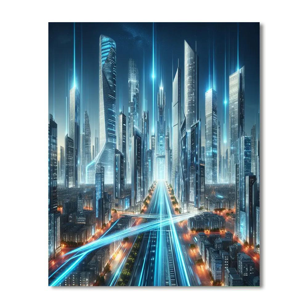 Modern Techscape Paint By Numbers Kits