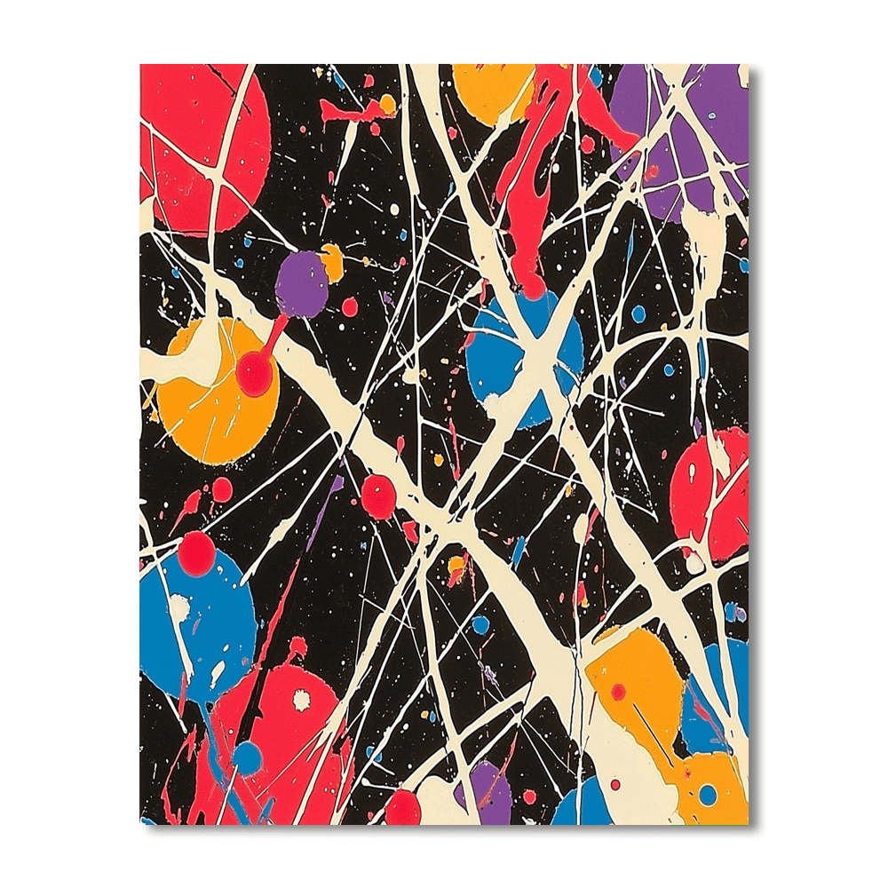 Jackson Pollock Inspired Whimsical Whirlwinds  Paint By Numbers Art
