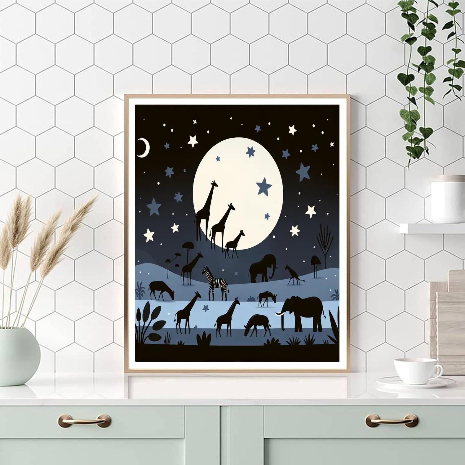 Starry Safari Spectacle Paint By Numbers Art