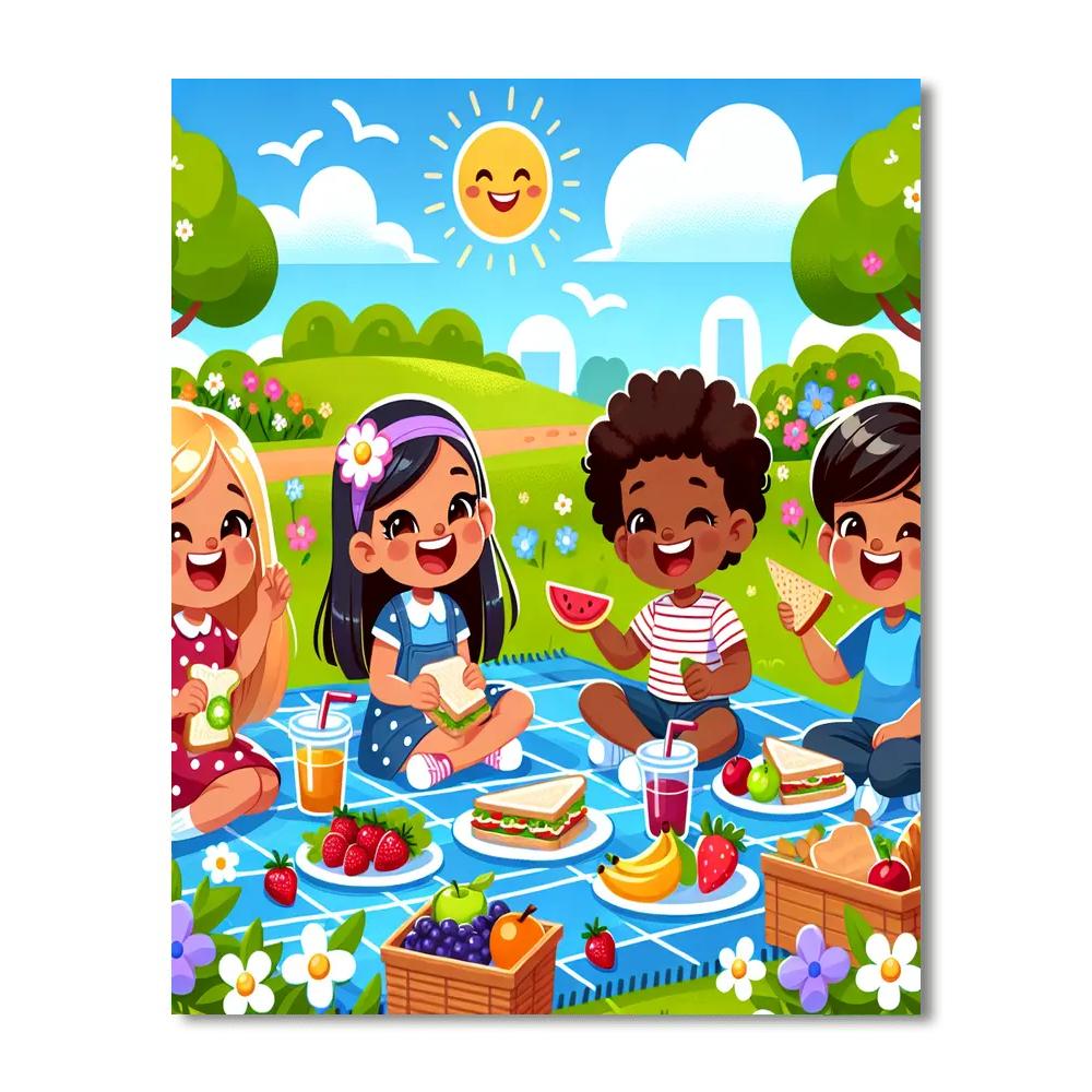 Outdoor Picnic Party Paint By Numbers Art