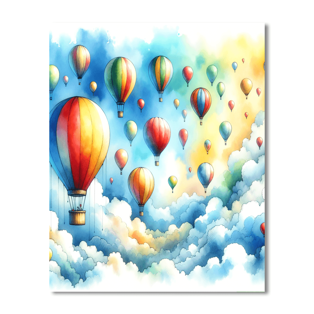 Magical Balloon Ride Painting Number Kit