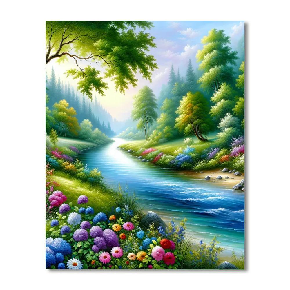Enchanting Riverbend Numbered Painting Kits
