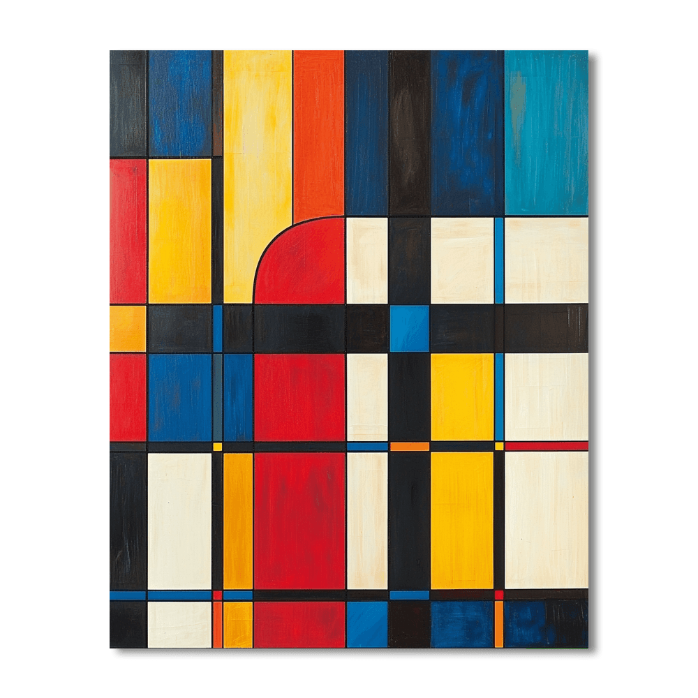 Mondrian Inspired Kaleidoscope Dreams  Painting By Numbers Kit