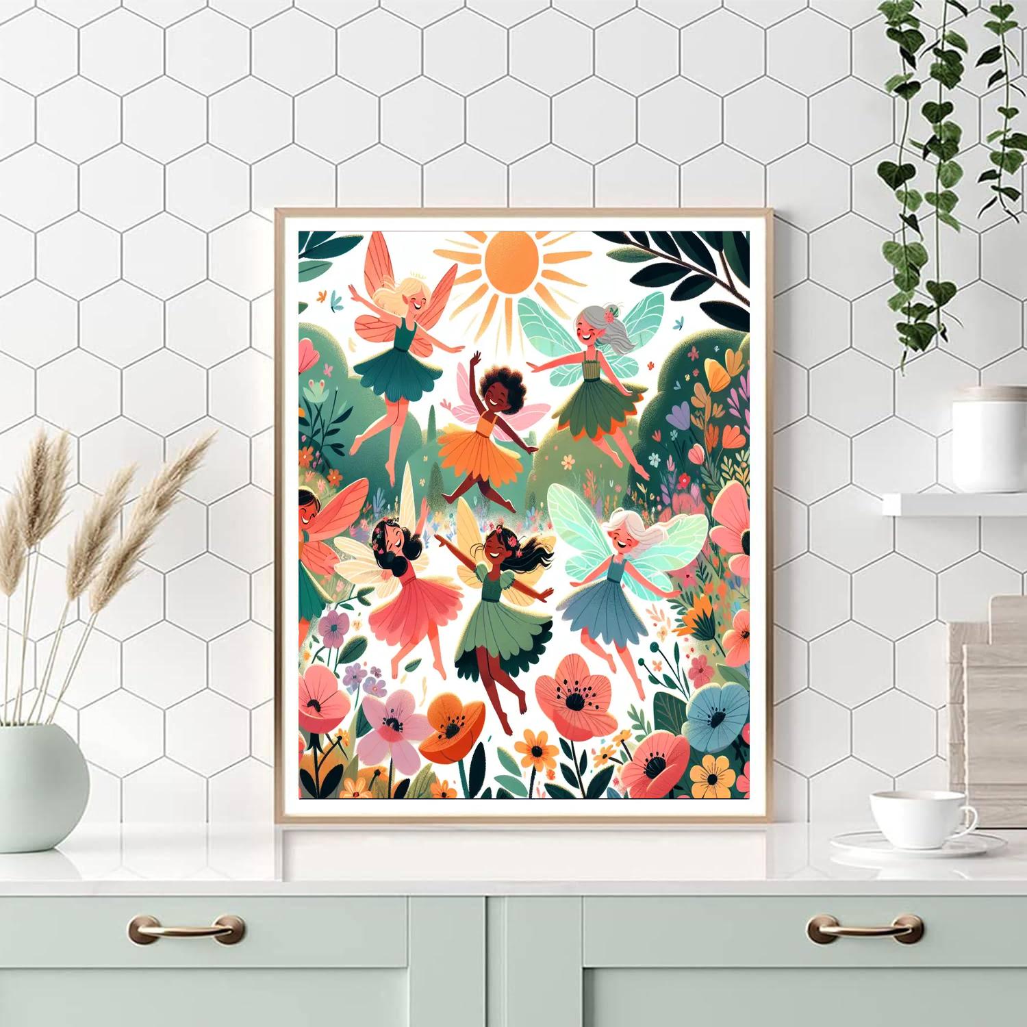 Sunny Garden Fairies Paint By Numbers Art
