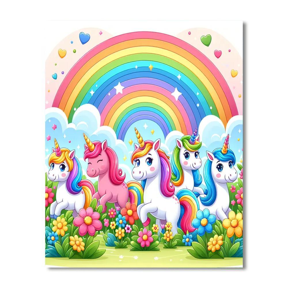 Magical Unicorns In The Clouds Paint By Number