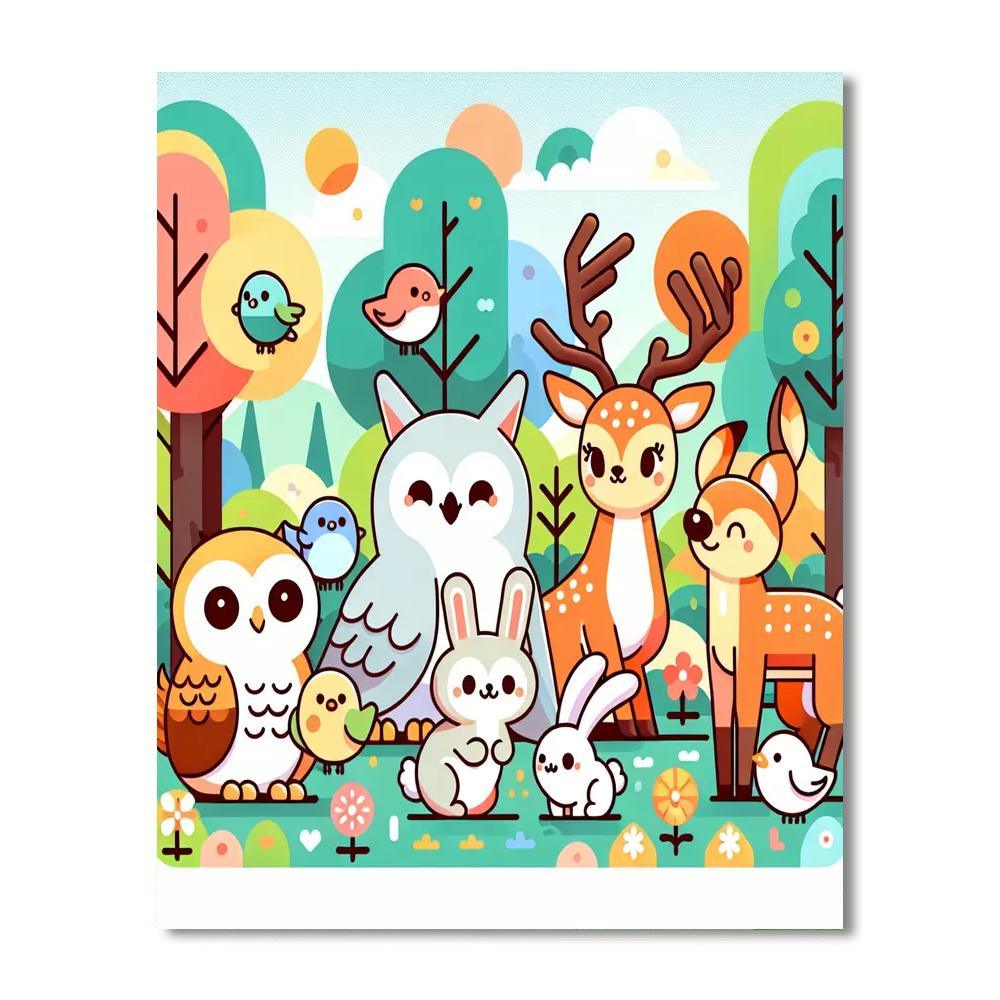 Cozy Forest Friends Paint By Number