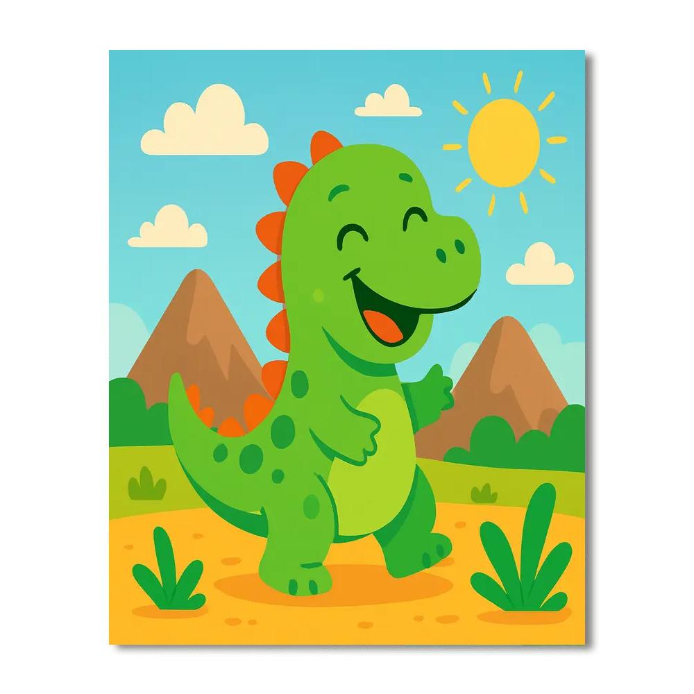 Gleeful Dinosaur Painting By Numbers Kit