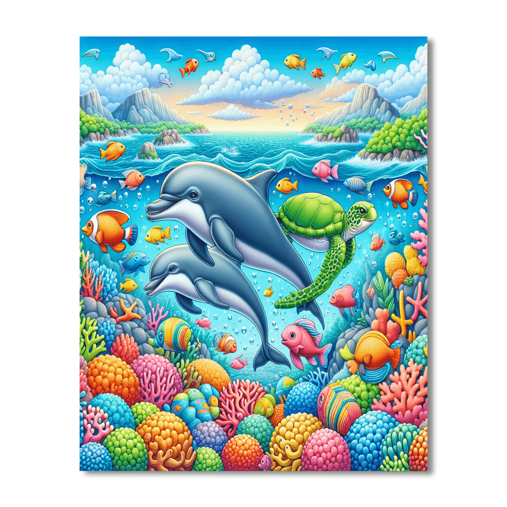Playful Ocean Adventures Painting Number Kit