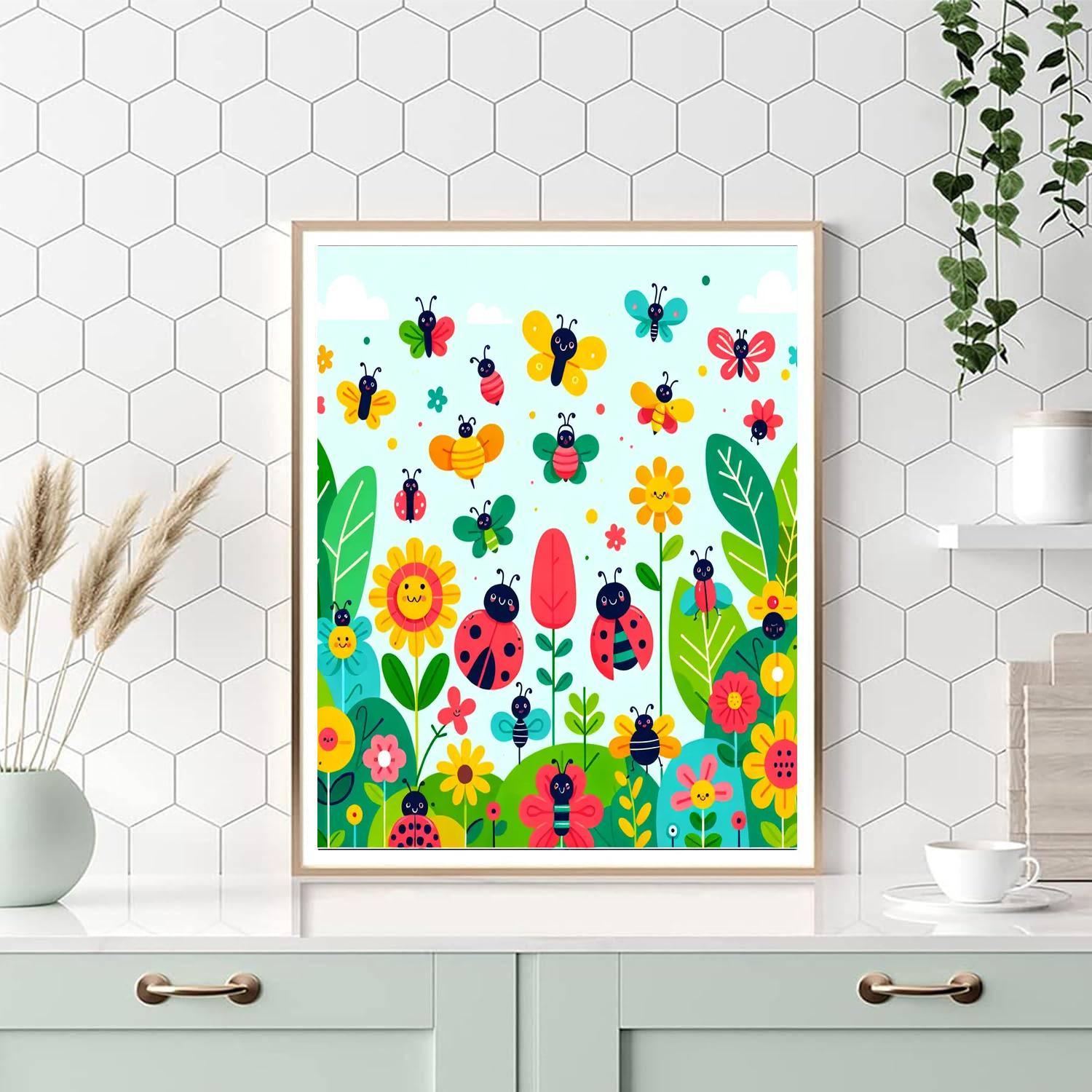 Garden Bugs And Friends Paint By Numbers Art
