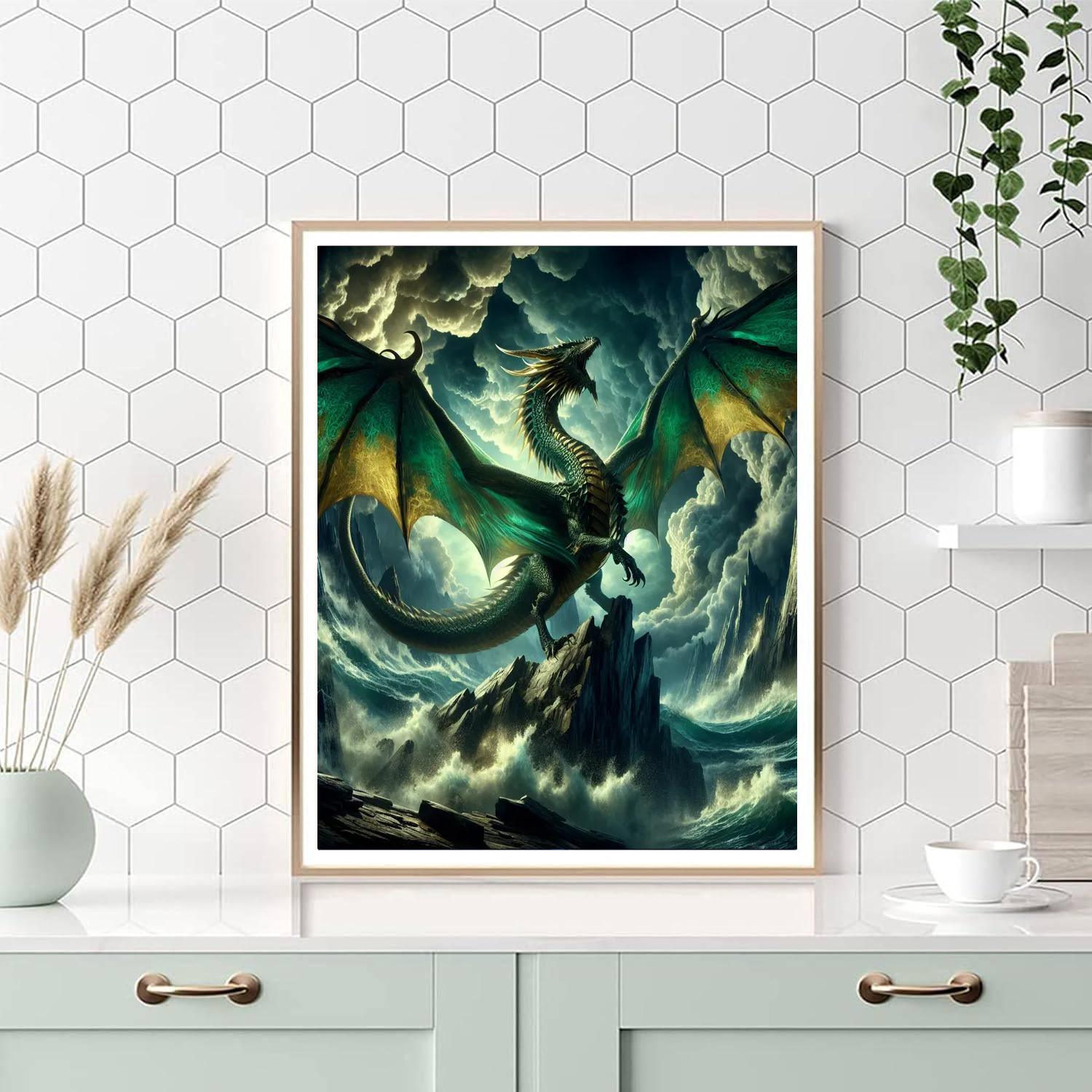 Regal Dragon Fantasy Number Painting