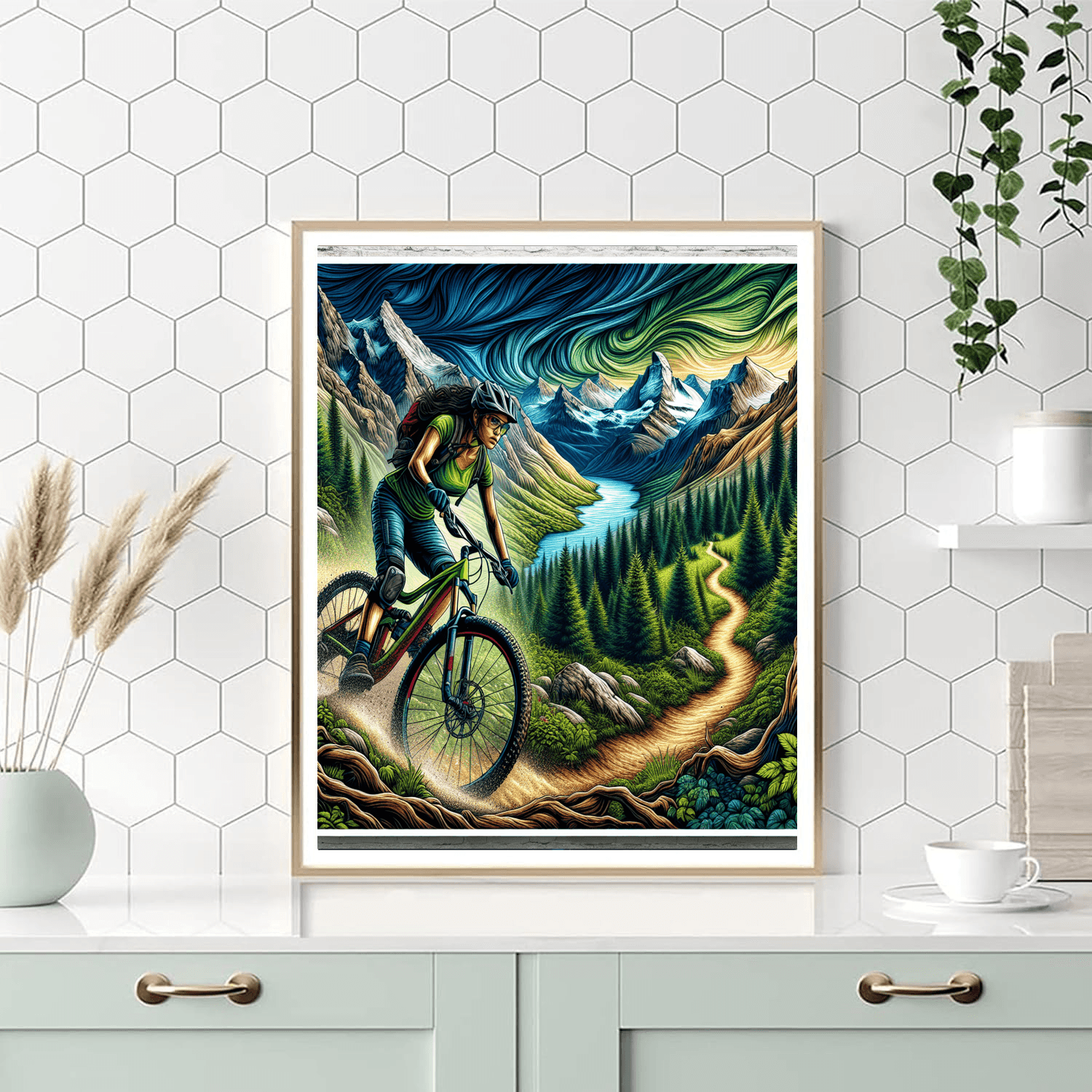 Dynamic Mountain Biking Adventure Paint By Numbers Kits