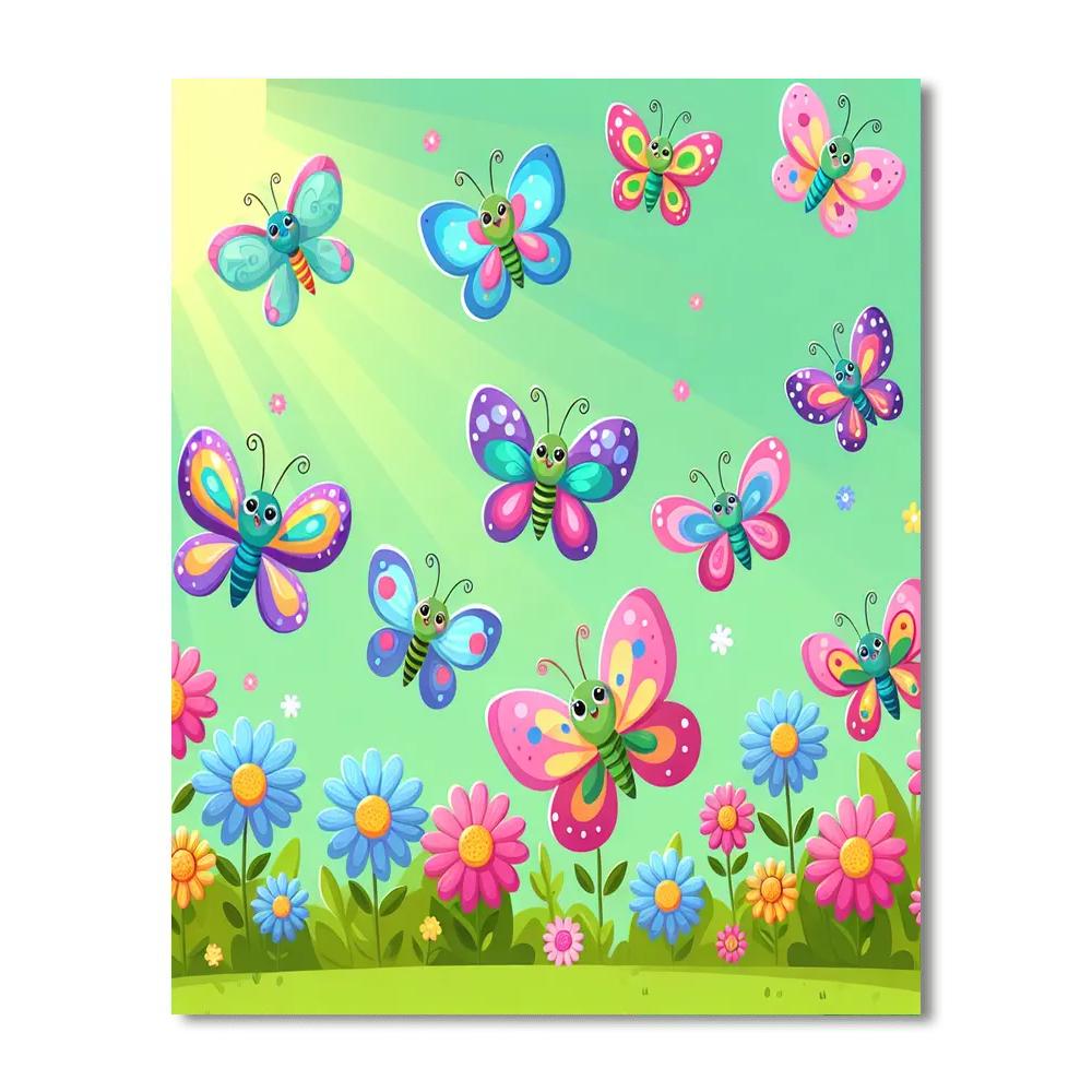 Happy Butterfly Dance Paint By Numbers Art