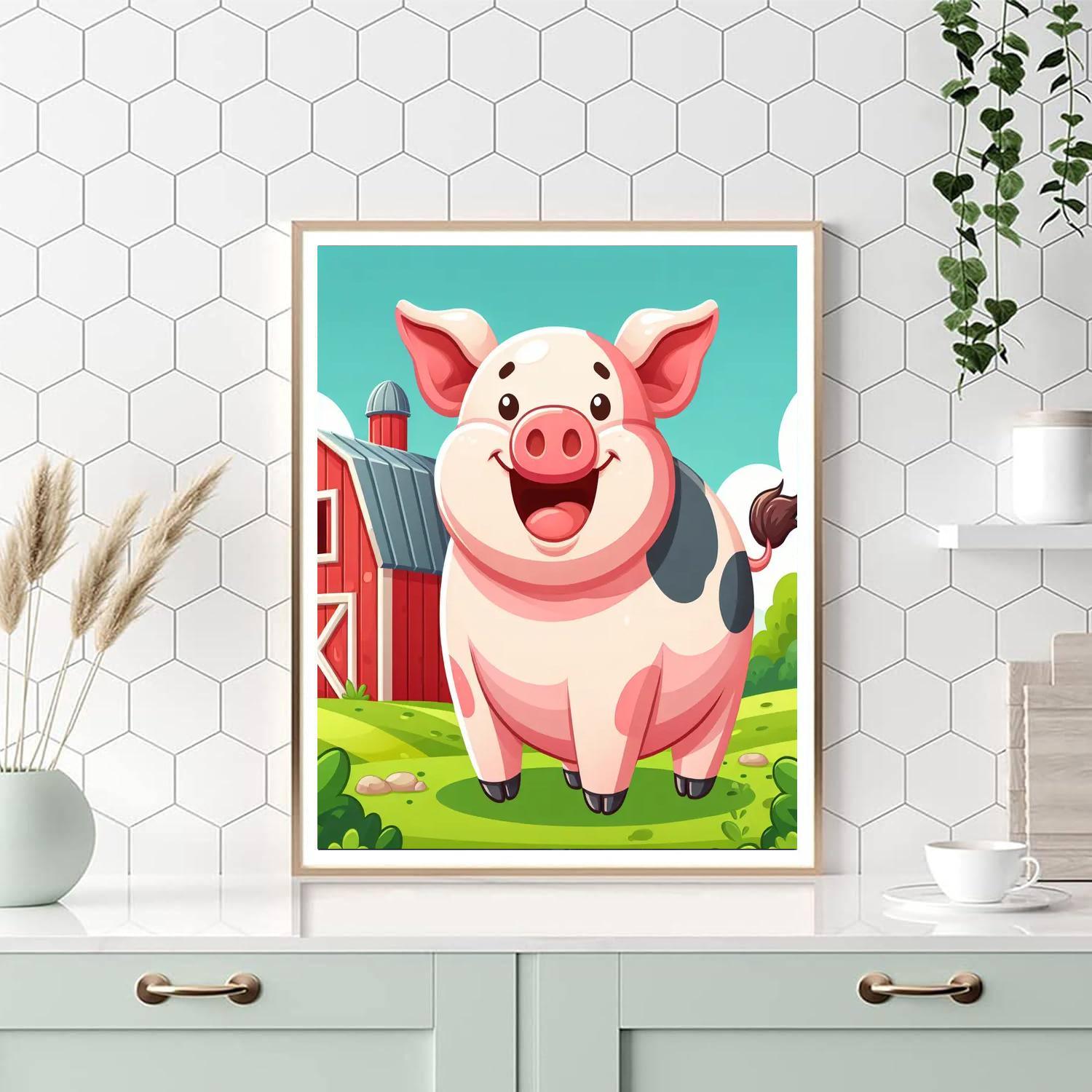 Happy Farm Animal Painting By Numbers Kit