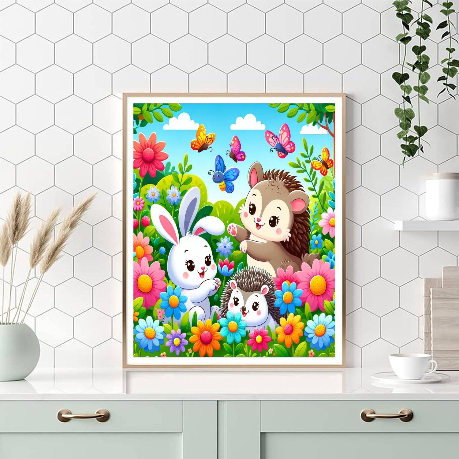 Cuddly Critters In The Garden Paint By Numbers