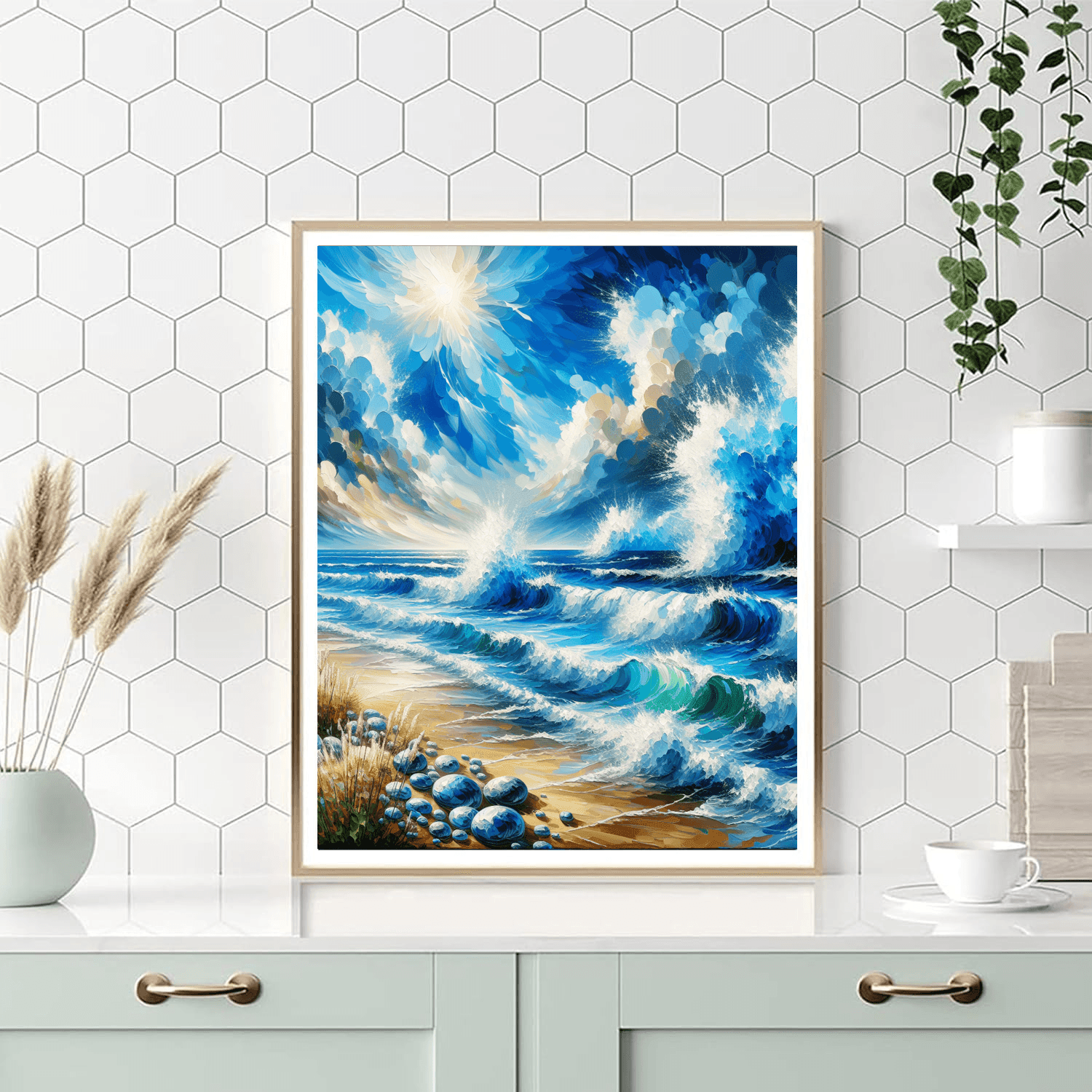 Colorful Ocean Waves Painting By Numbers Kit