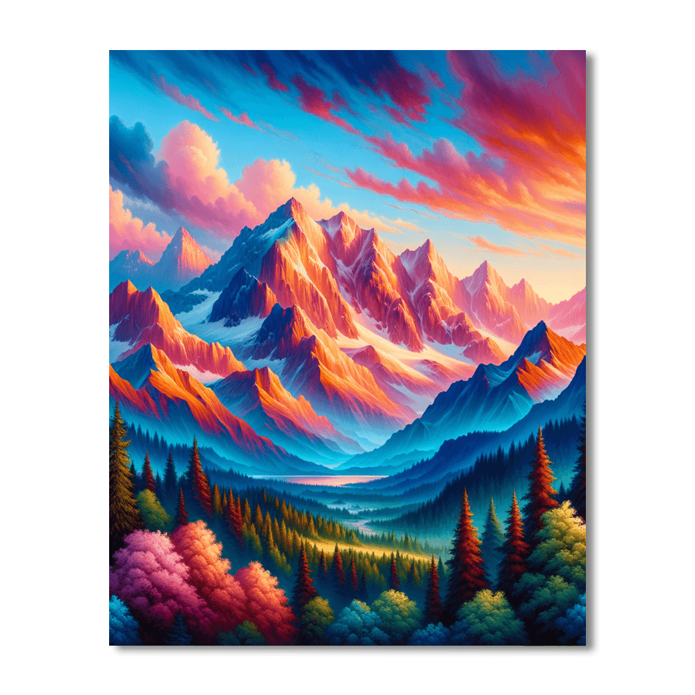 Majestic Mountain Scene Paint By Numbers Kits