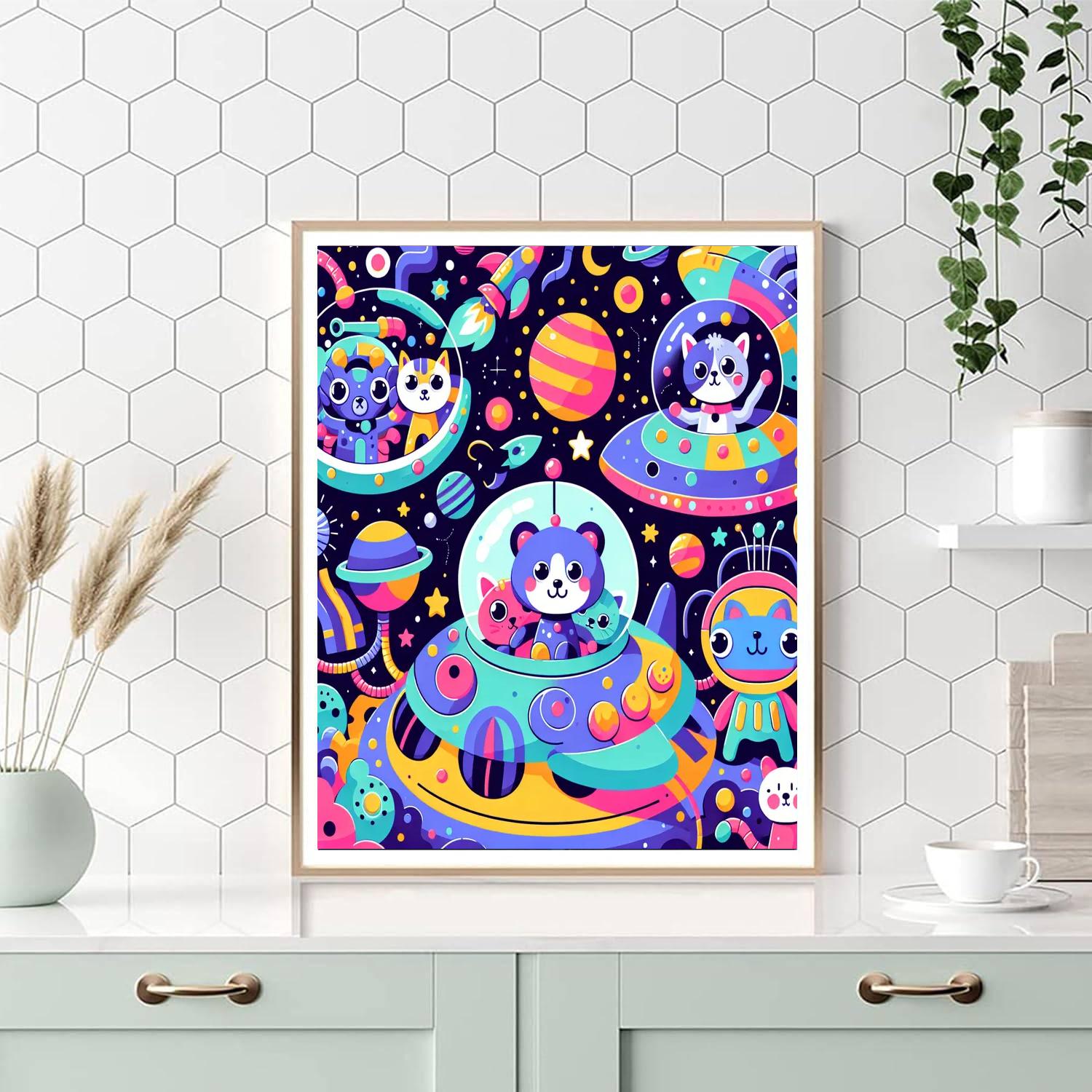 Space Pets Painting Number Kit
