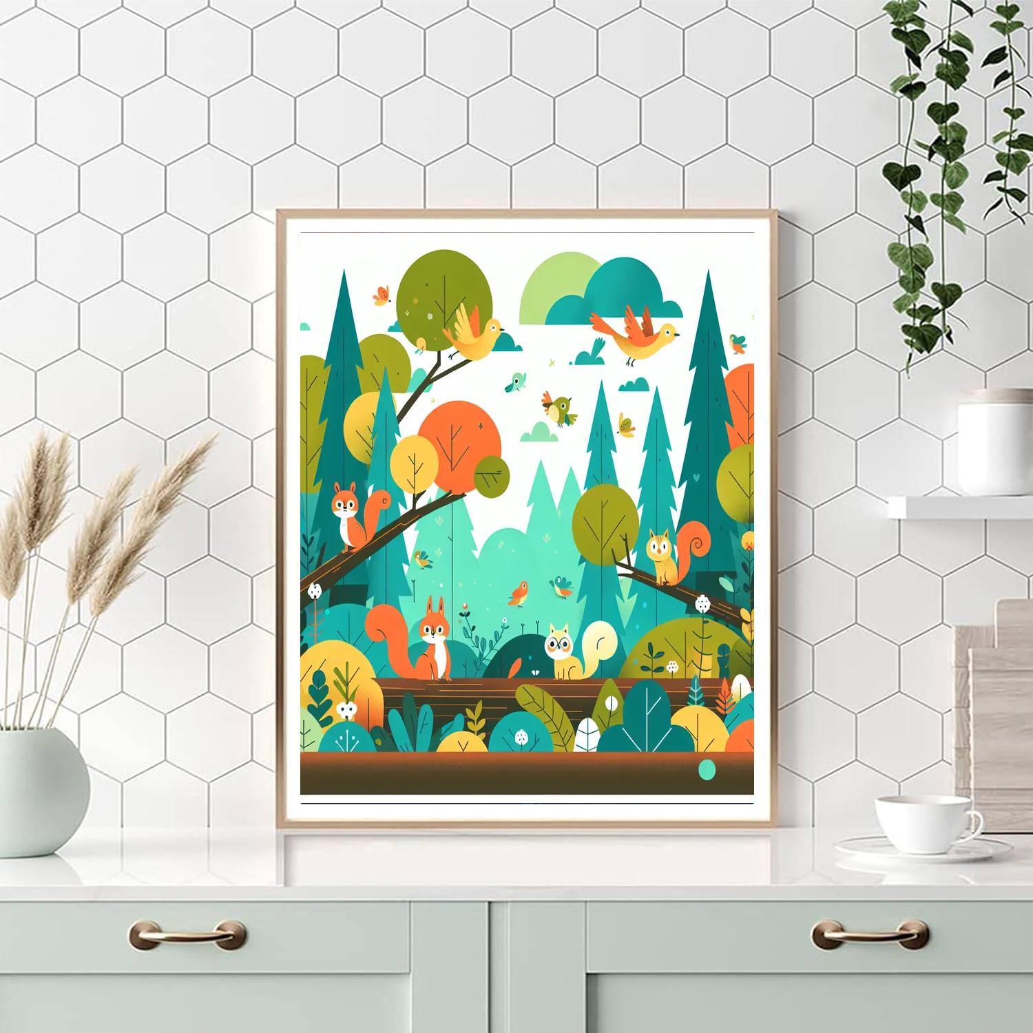 Forest Wonderland With Animal Friends Painting By Numbers Kit