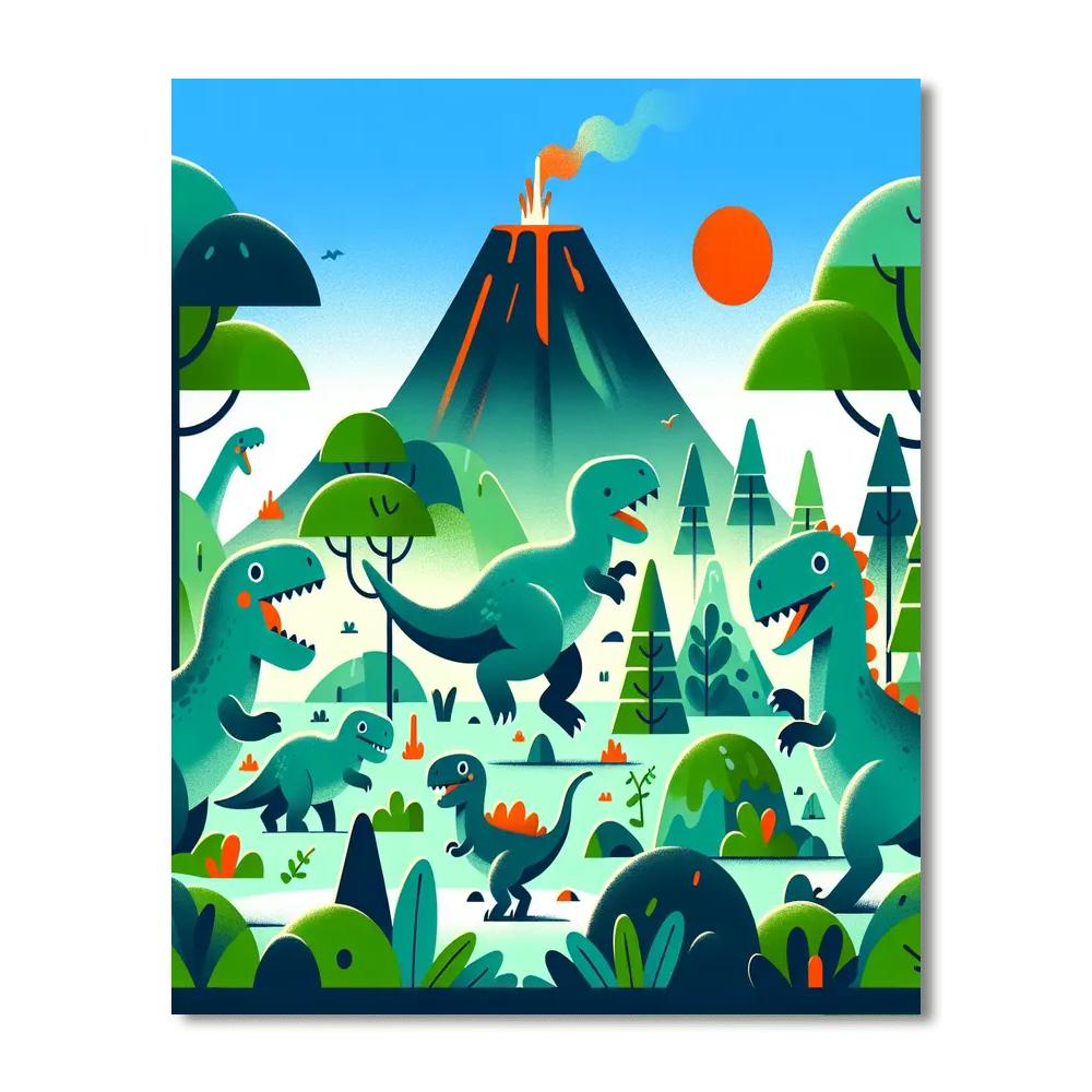 Jurassic Journey Number Painting