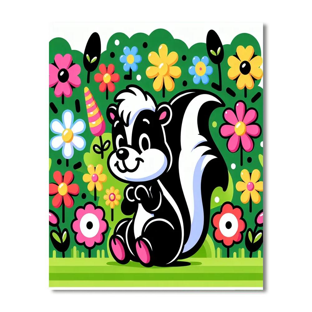 Silly Skunk Paint By Numbers Art