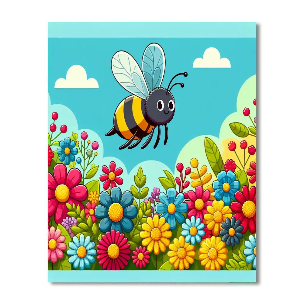 Bumblebee's Garden Quest Paint By Numbers Art