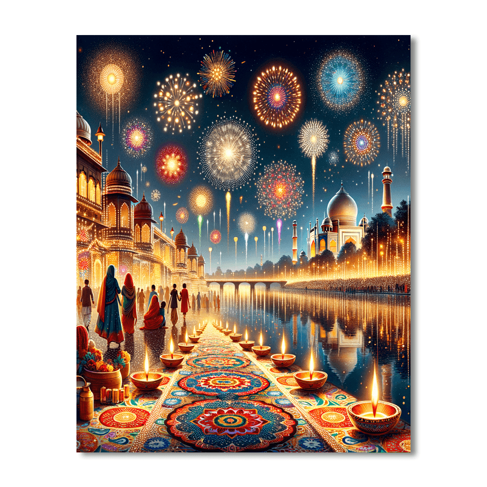 Diwali Festival - New Delhi, India Numbered Painting Kits