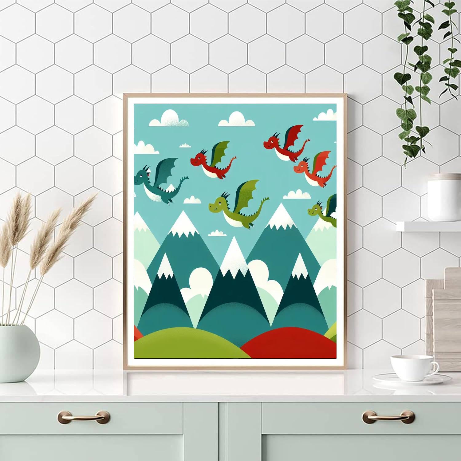 Mystic Mountain Dragons Paint By Numbers