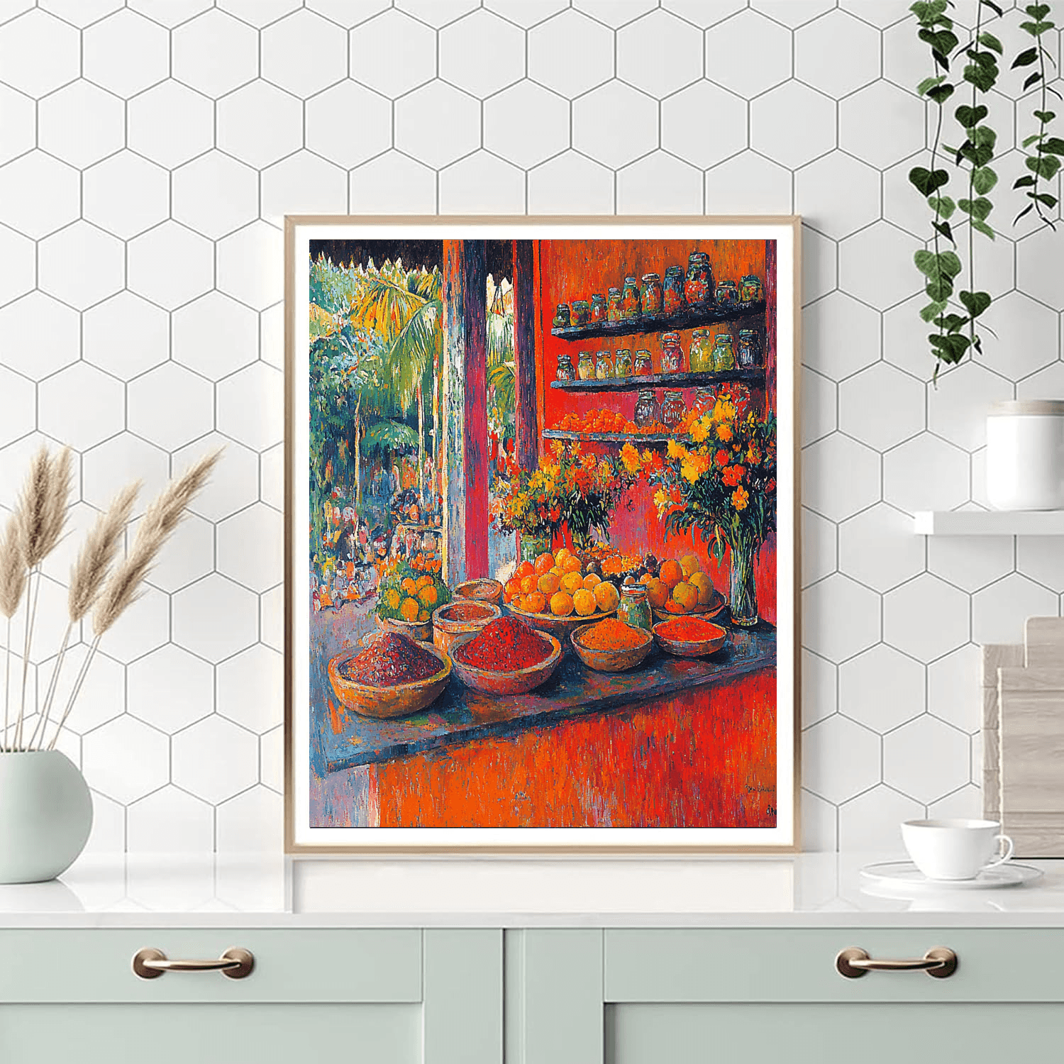 Paul Gauguin Inspired The Colorful Bazaar  Paint By Numbers Art