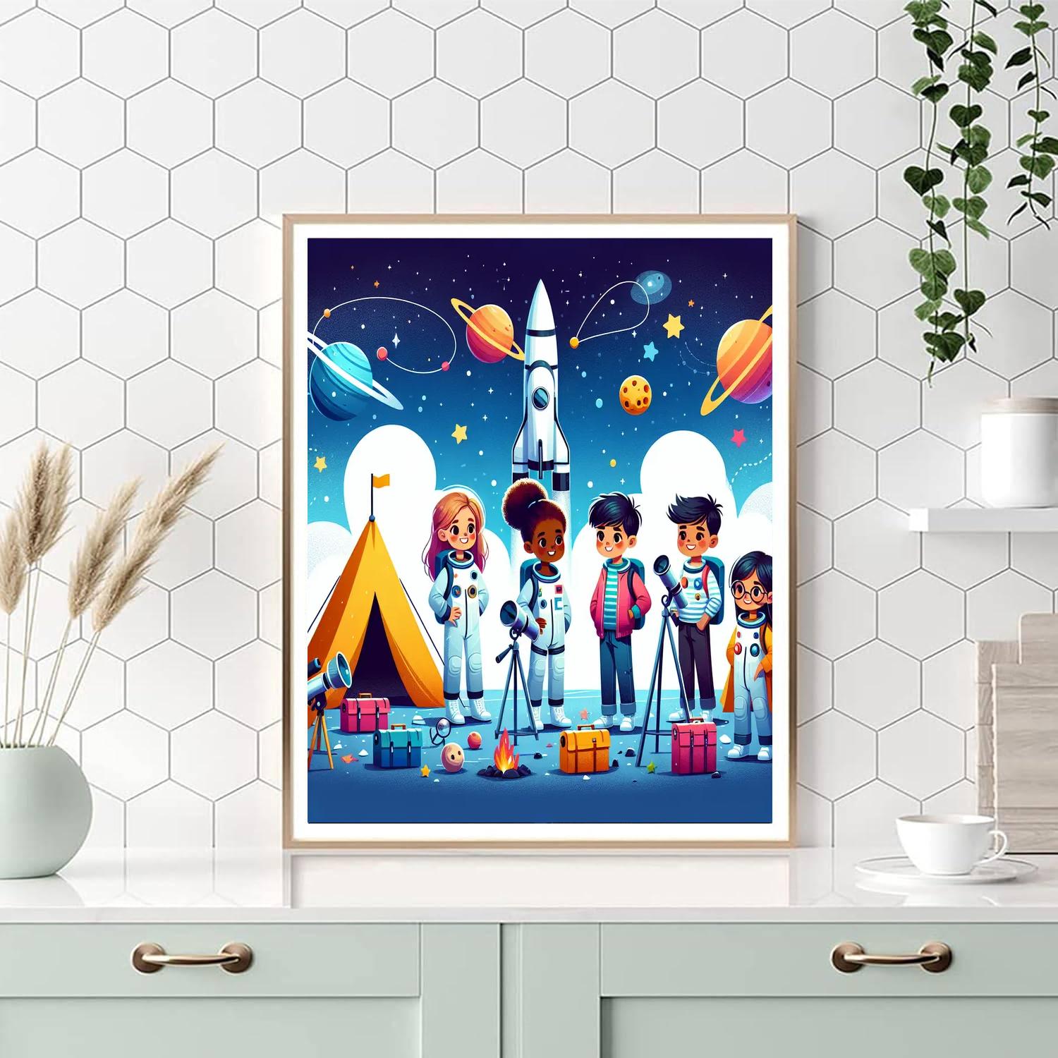 Space Explorers' Camp Painting Number Kit