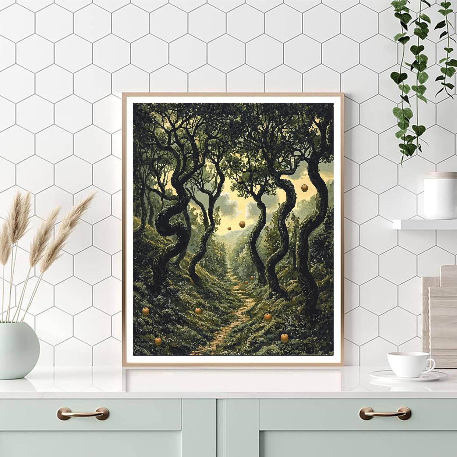 Rene Magritte Inspired Mystical Forest Walk  Paint By Numbers