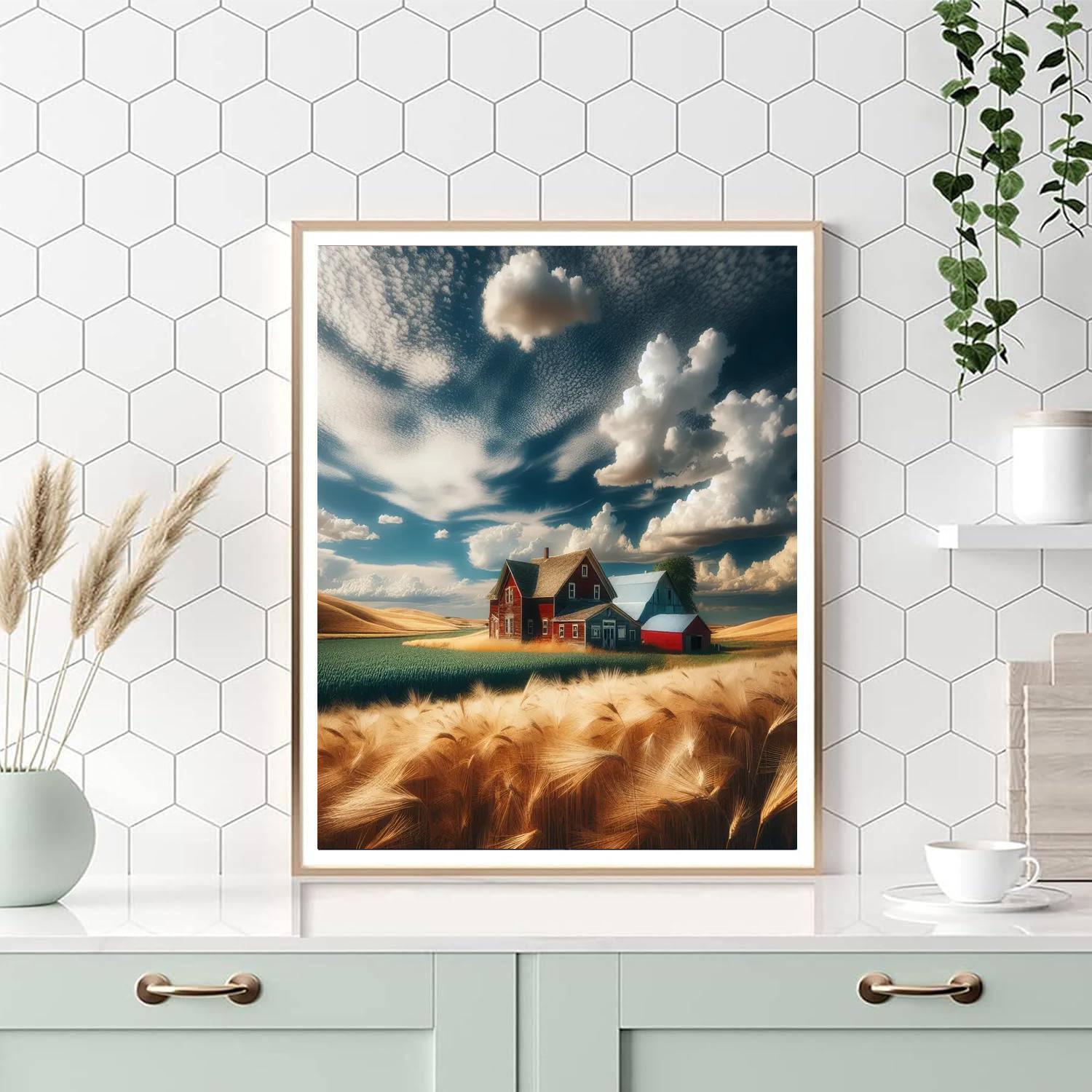 Rustic Farmhouse Afternoon Painting Number Kit