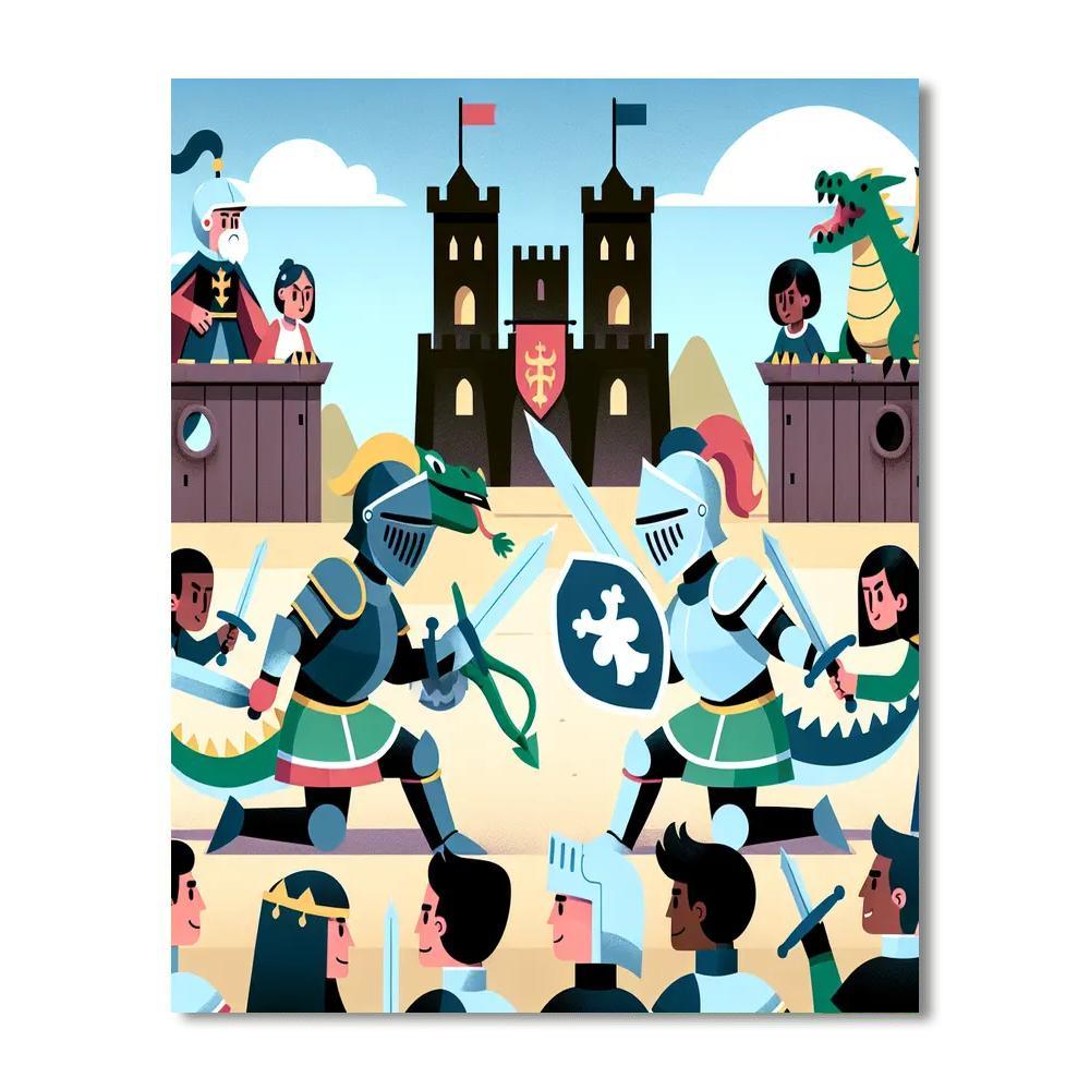 Knights And Dragons Adventure Paint By Numbers Art
