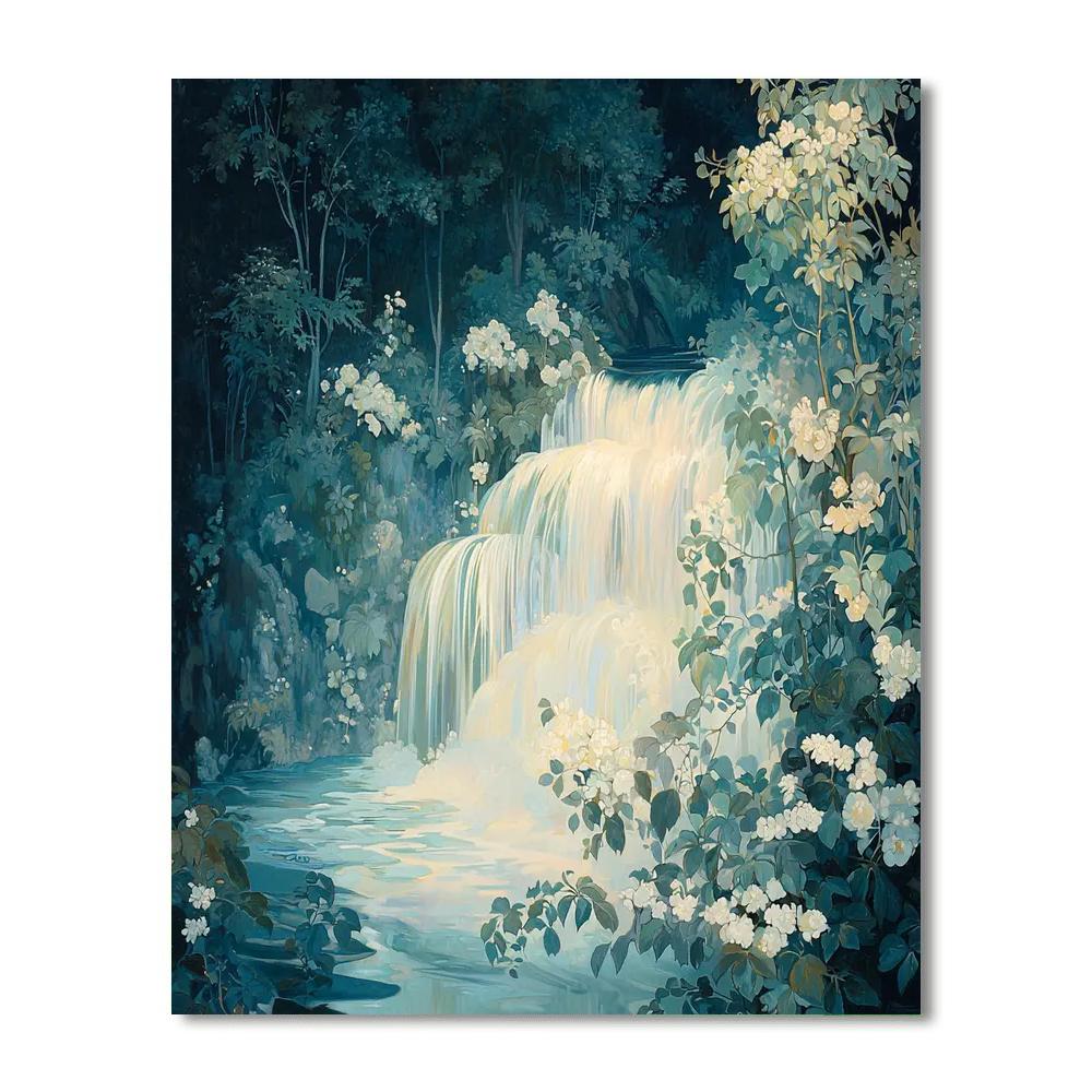 Alphonse Mucha Inspired Flowing Waters  Painting Number Kit