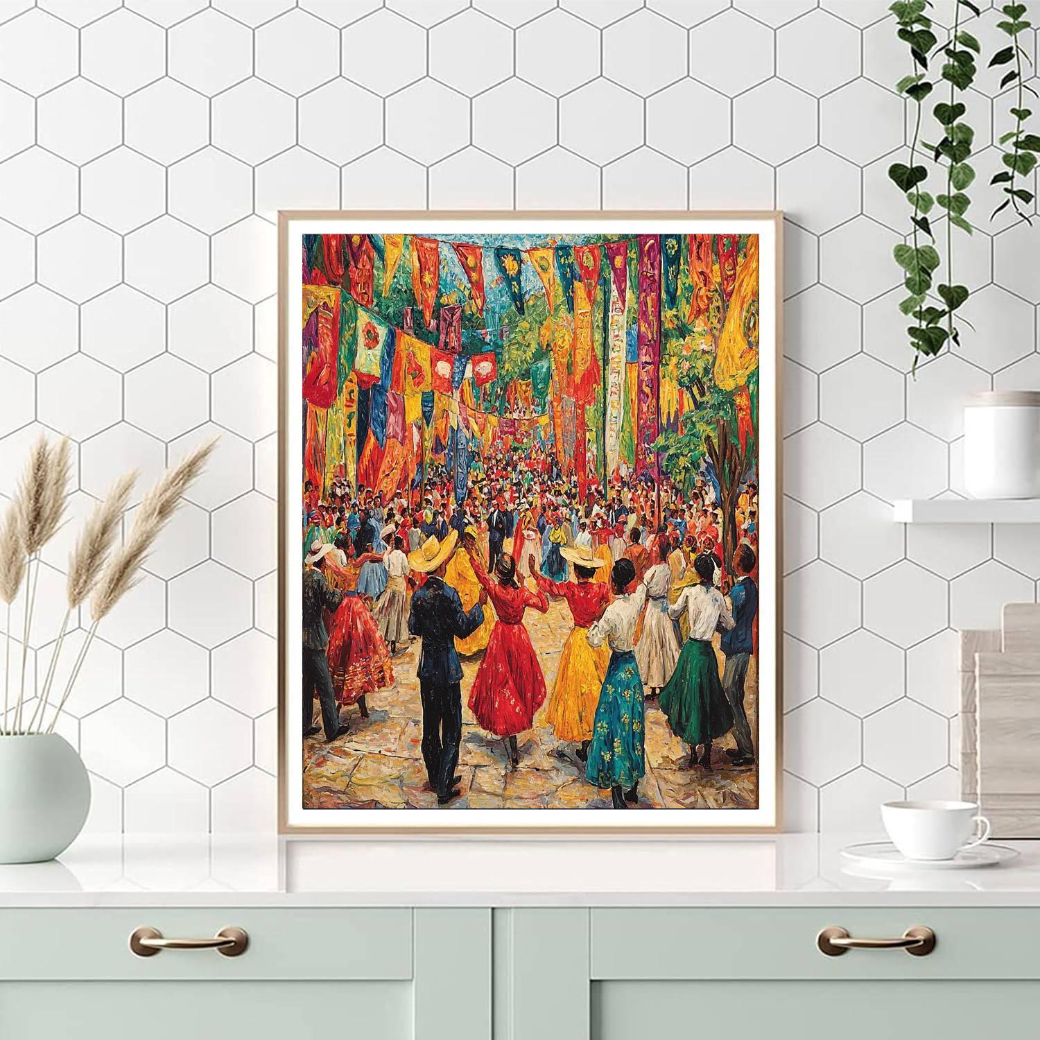 Diego Rivera Inspired Joyful Festival  Painting By Numbers Kit