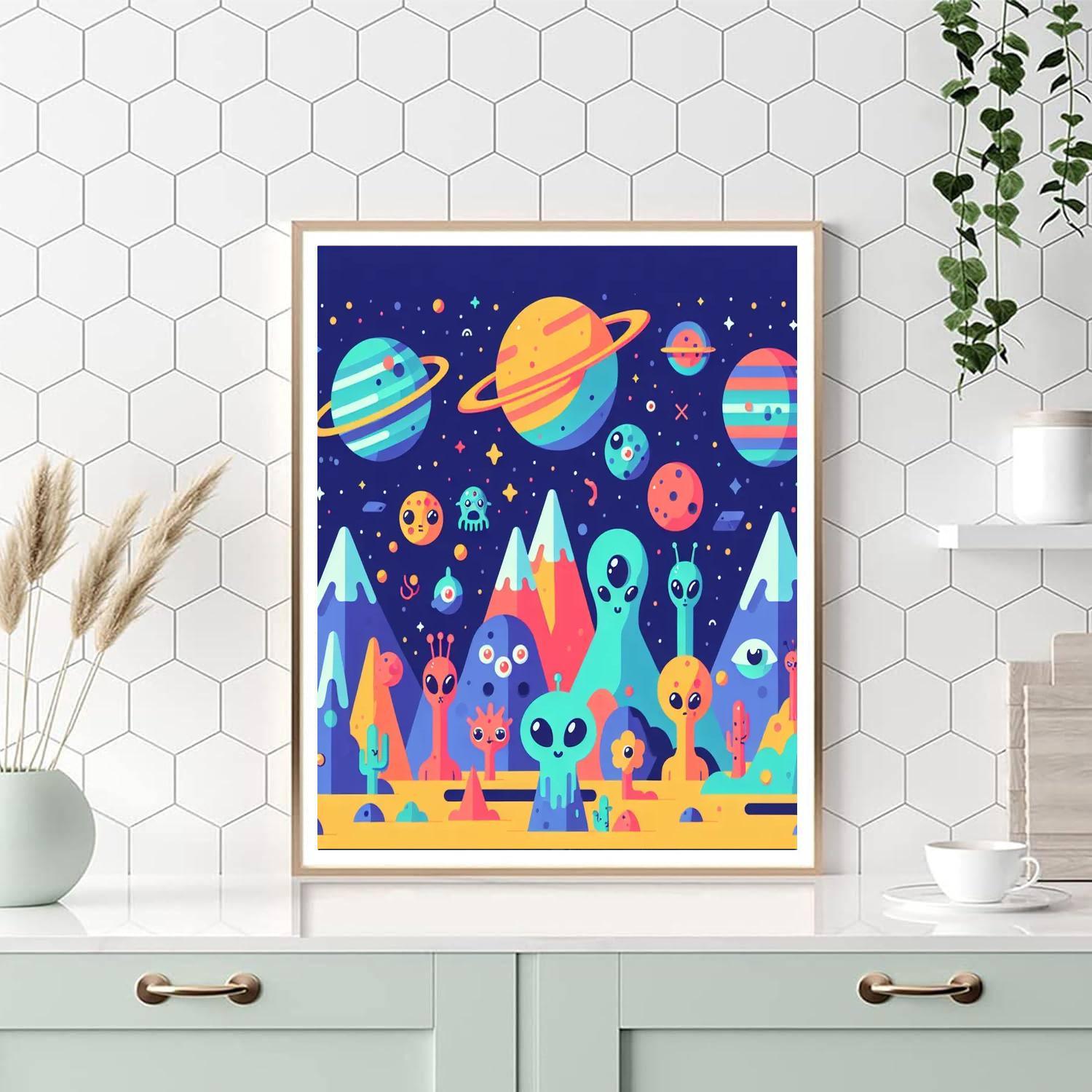 Alien Adventure World Number Painting