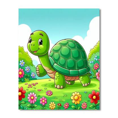 Curious Tortoise Painting Number Kit