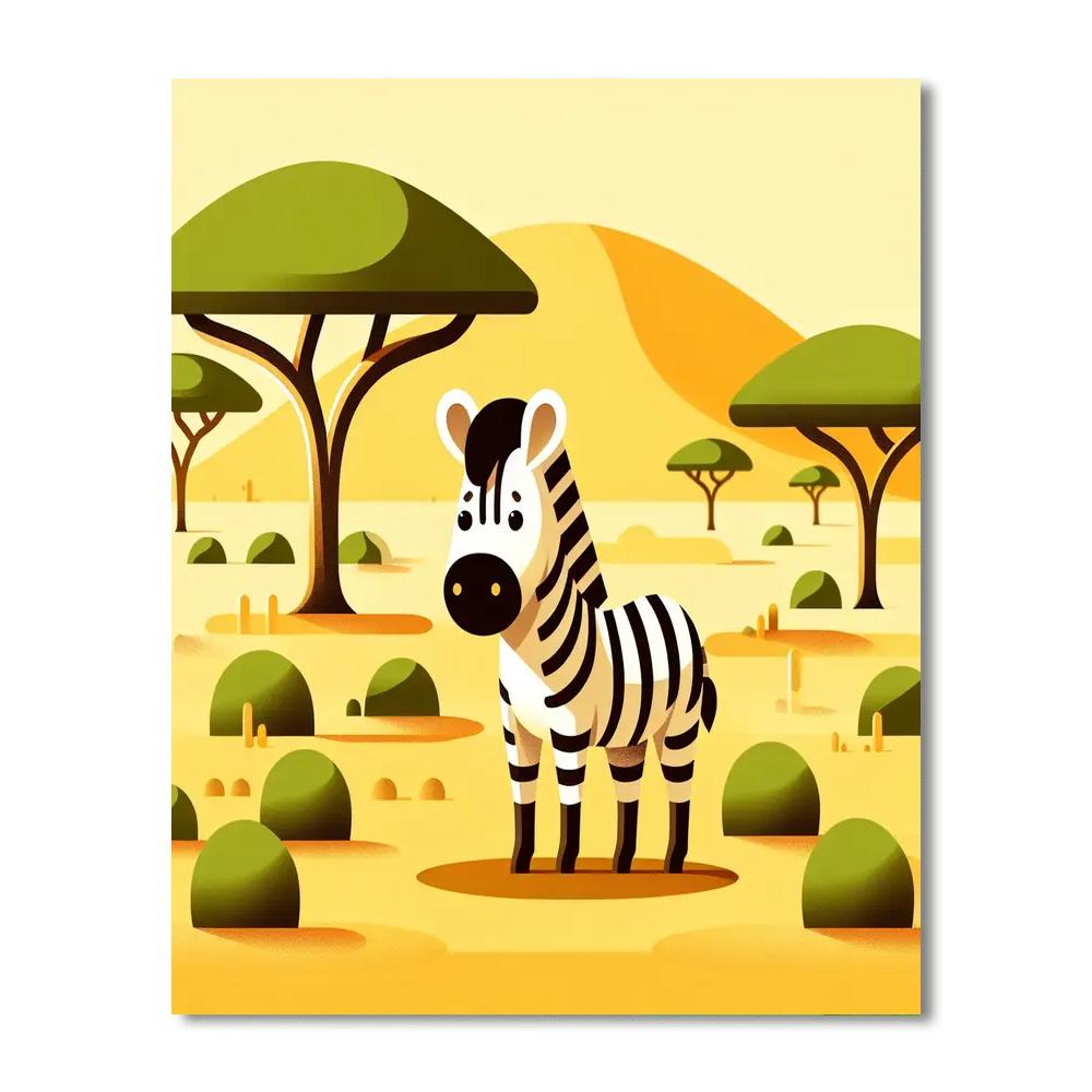 Curious Zebra's Savannah Safari Paint By Color