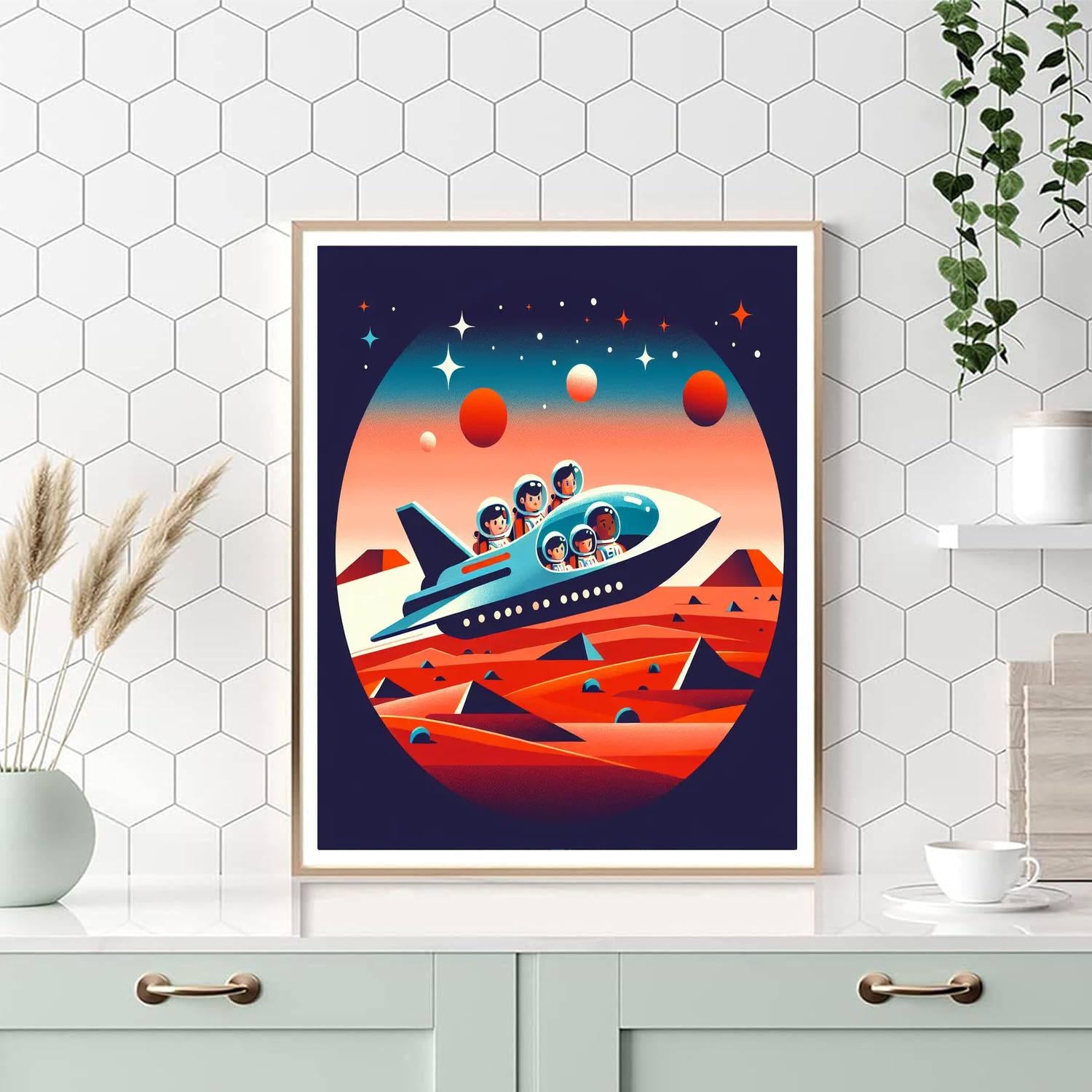 Galactic Journey To Mars Painting Number Kit