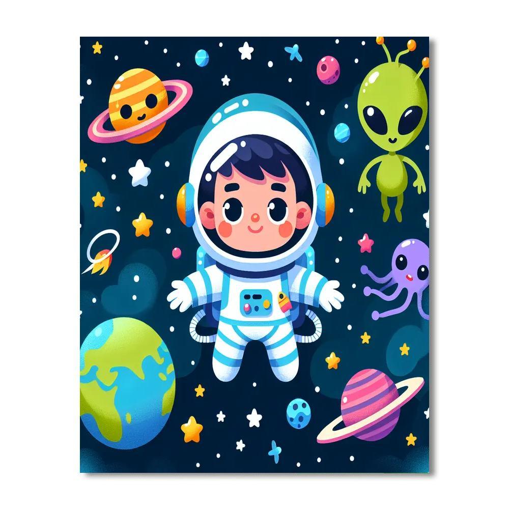 Galactic Space Expedition Paint By Numbers Art