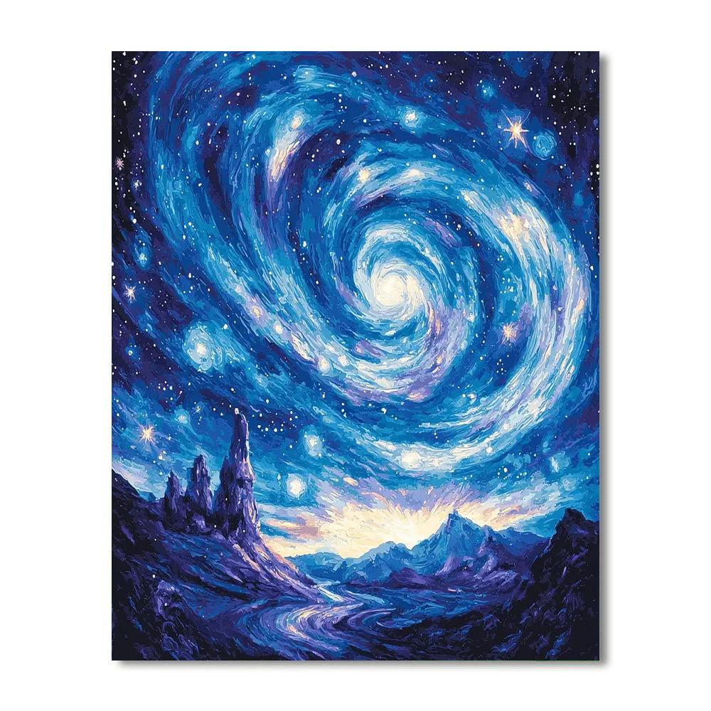Vincent Van Gogh Inspired Dreamy Galaxy Swirls  Painting Number Kit