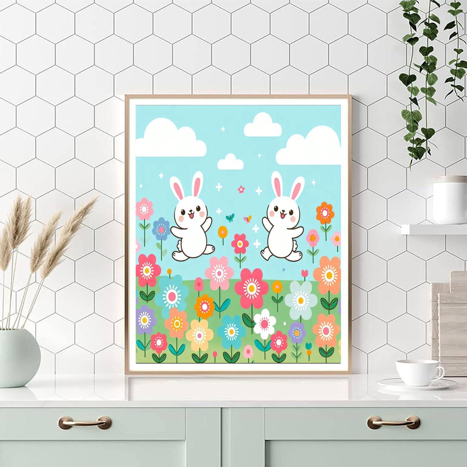 Bouncing Bunny Playground Painting Number Kit