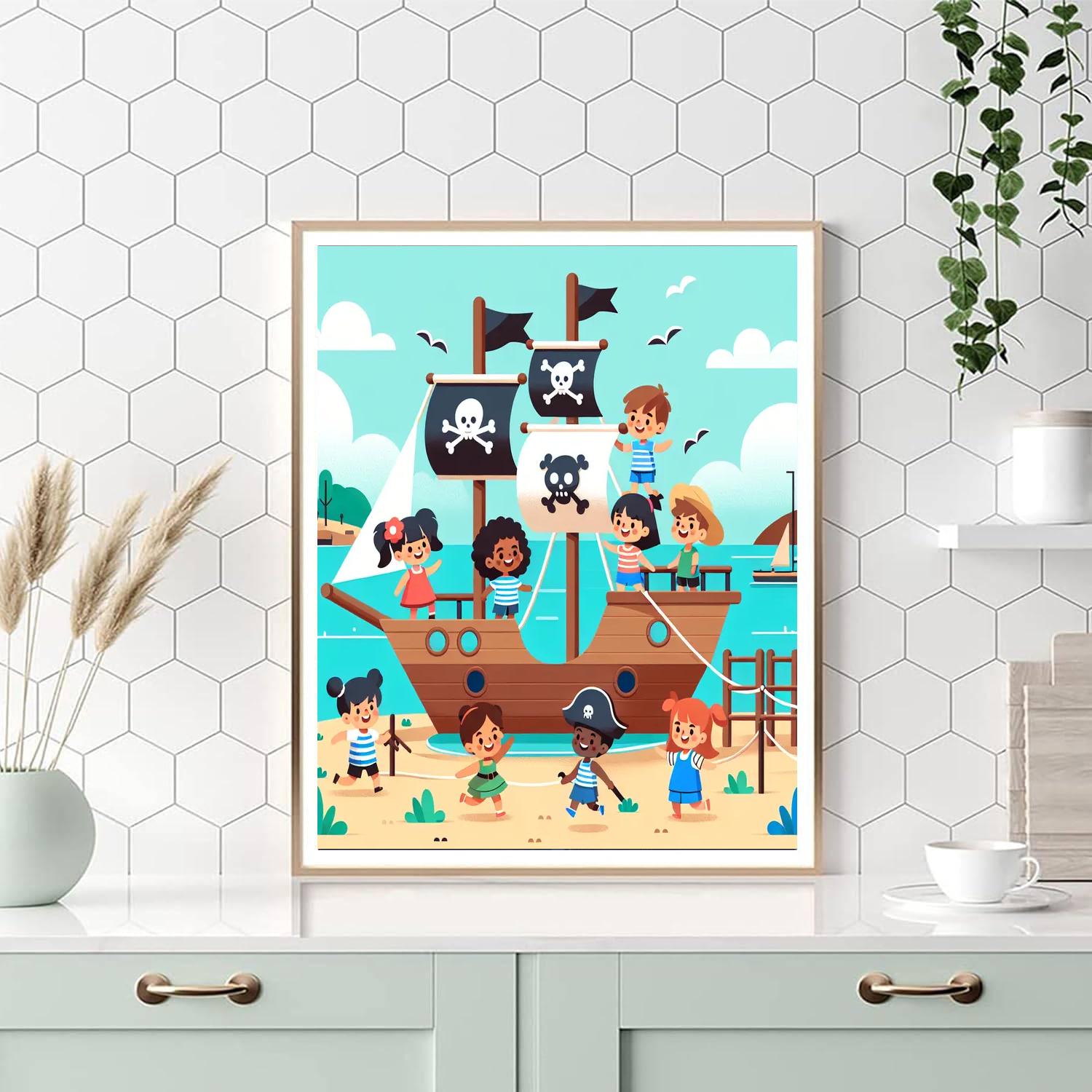 Pirate Ship Playground Paint By Numbers Art
