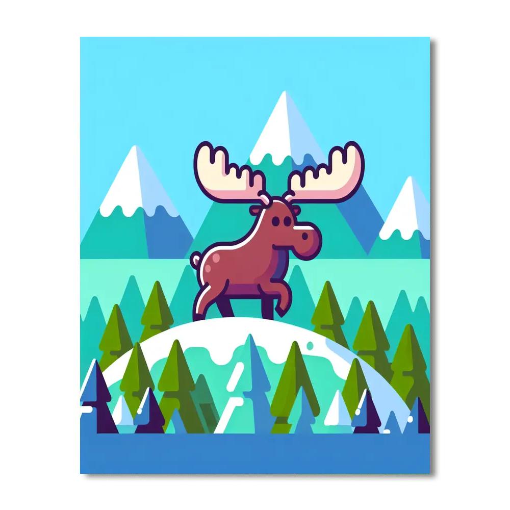 Mystic Mountain Moose Numbered Painting Kits