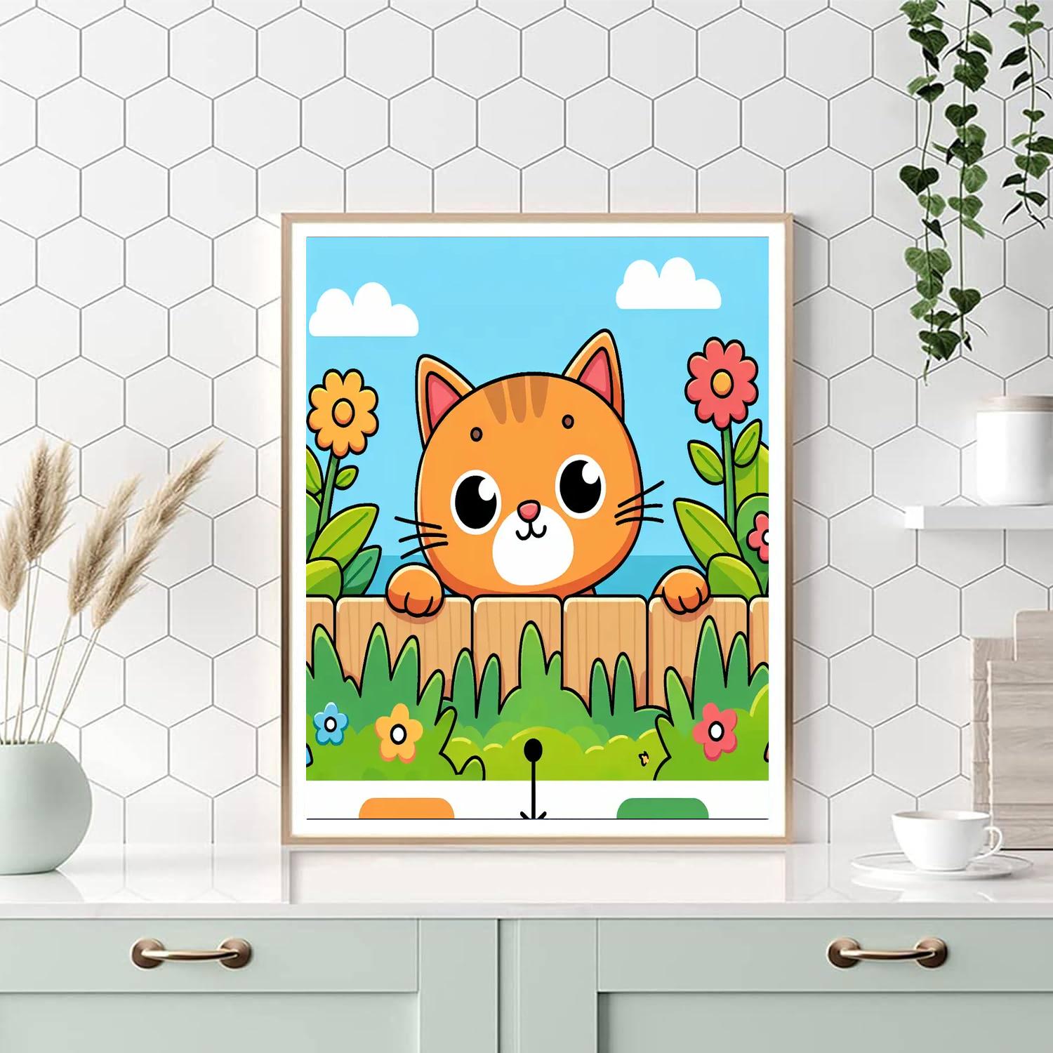 Curious Cat Adventure Number Painting