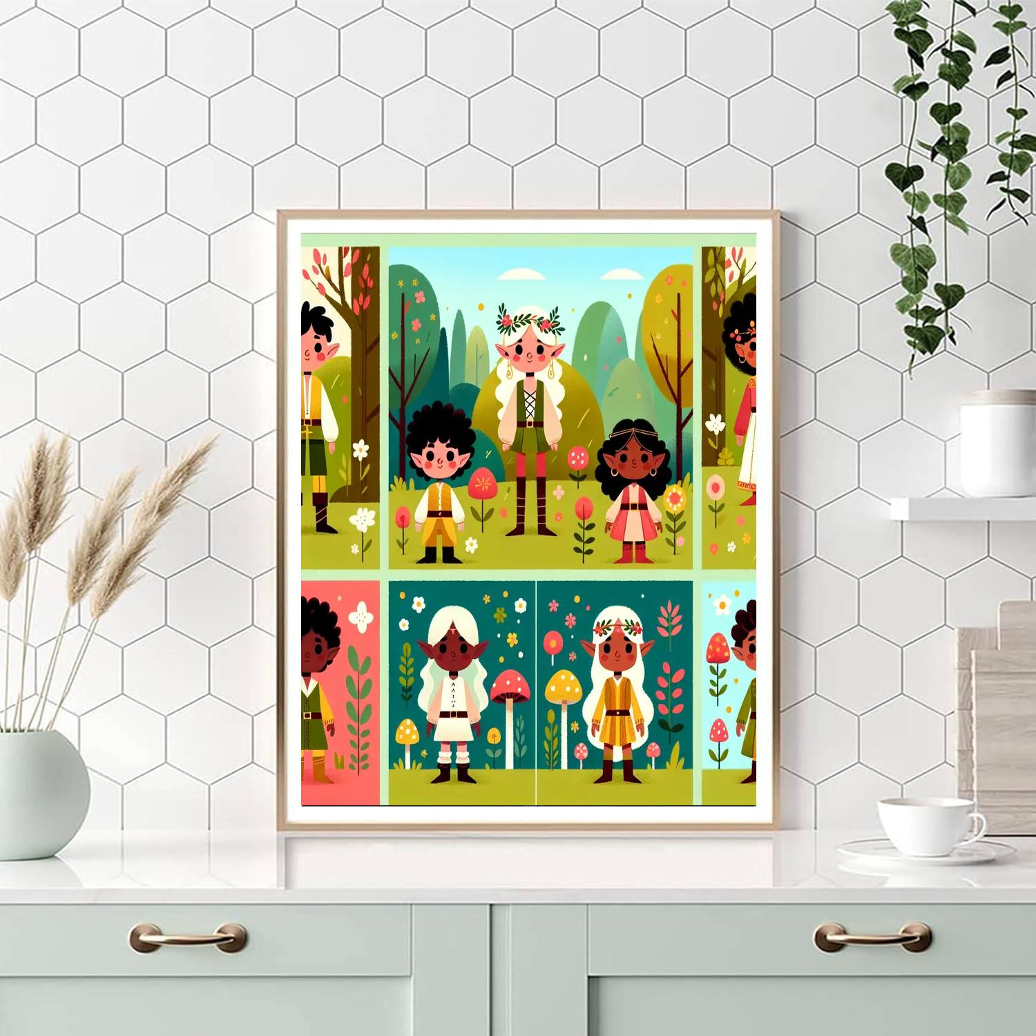 Enchanted Elf Enclave Painting By Numbers Kit