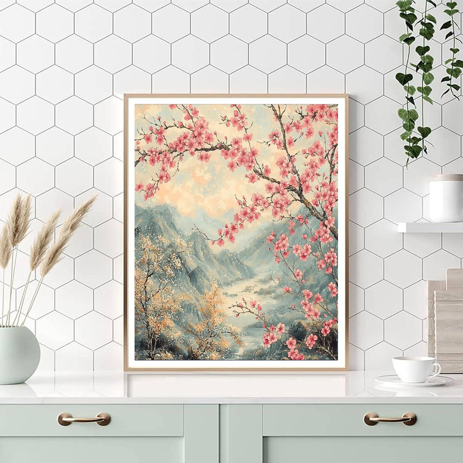 Zhao Mengfu Inspired Timeless Blossoms Of Spring  Paint By Number
